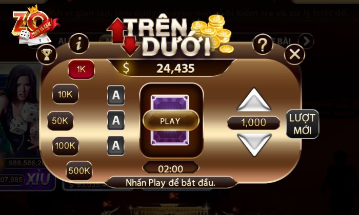 Trên dưới Zowin sở hữu luật chơi cực kỳ đơn giản