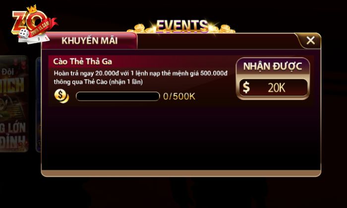 Trên dưới Zowin liên tục tổ chức các sự kiện ưu đãi cho cược thủ