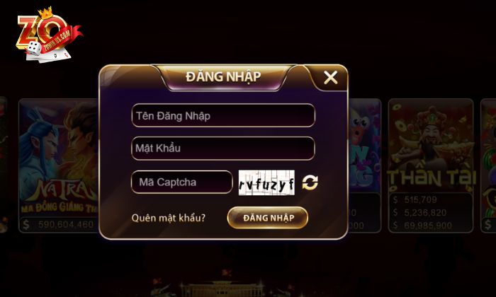 Các bước đăng nhập Zowin cho người chơi tham khảo