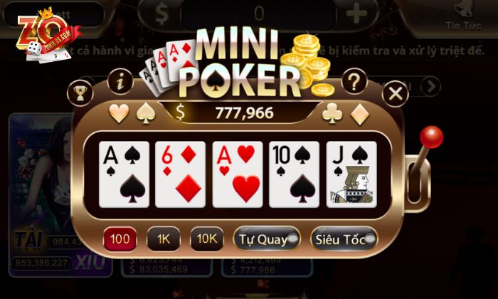 Chiến lược chơi Mini Poker Zowin thắng đậm cho bet thủ Mini Poker Zowin có tỷ lệ chiến thắng cao và cách chơi đơn giản