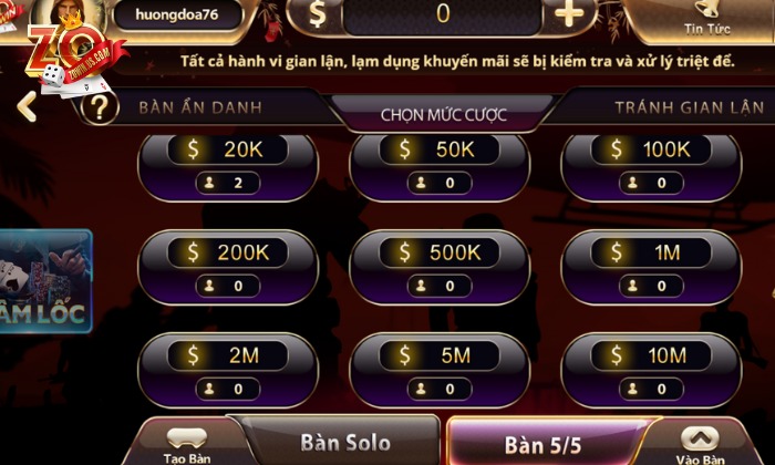 Zowin có 2 chế độ chơi linh hoạt, không lo nhàm chán