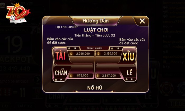 Bí kíp chơi Tài Xỉu Zowin nắm chắc phần thắng sau vài ván Phân định thắng - thua trong Tài Xỉu Zowin