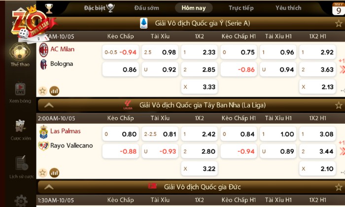 Hệ thống kèo cược liên tục được cập nhật 