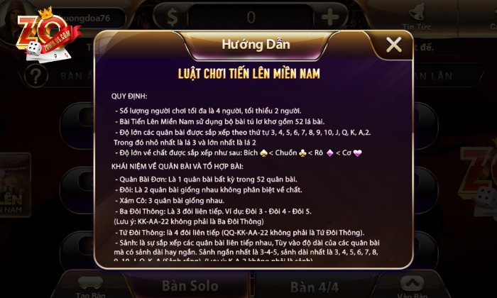 Mẹo chơi tiến lên miền Nam Zowin cứ áp dụng là thắng Nắm chắc quy luật chơi tiến lên miền Nam Zowin
